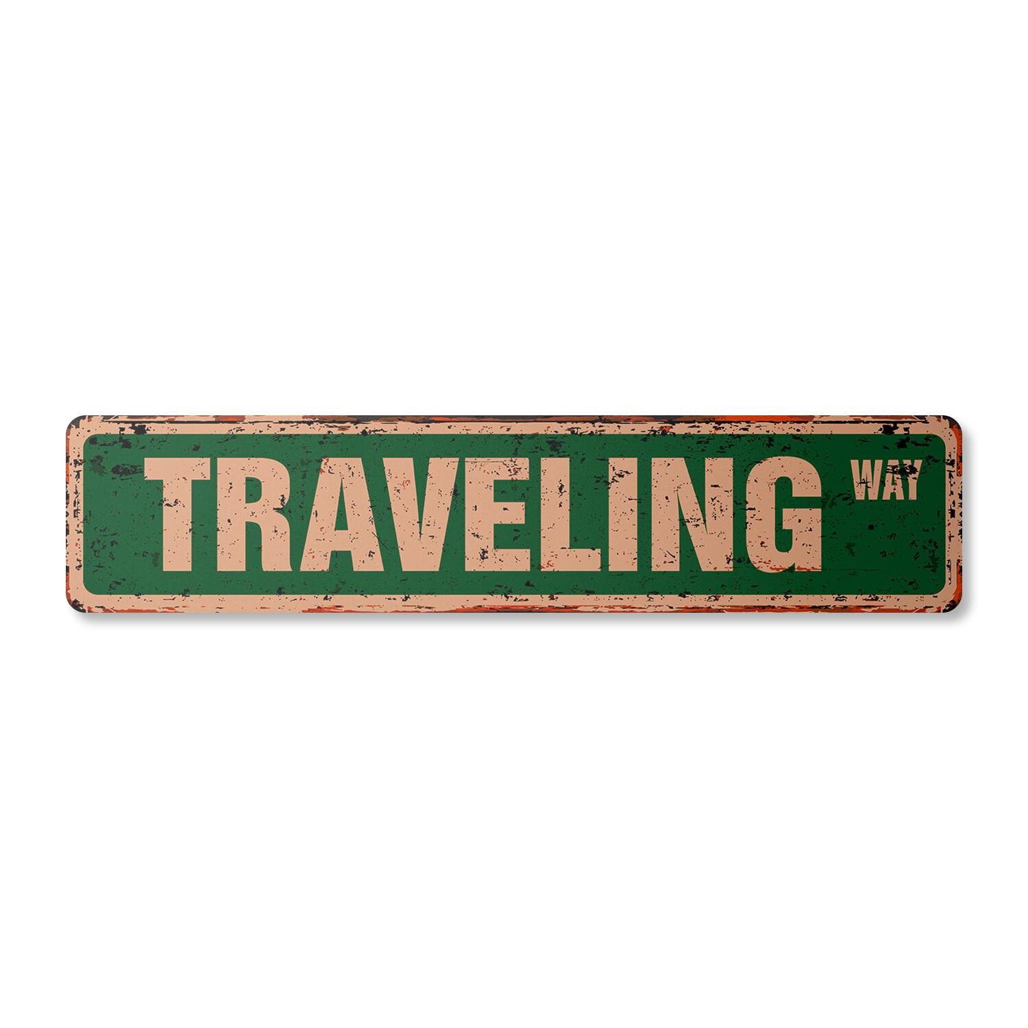 TRAVELING Vintage Street Sign salesman vacationers vacation travel agency