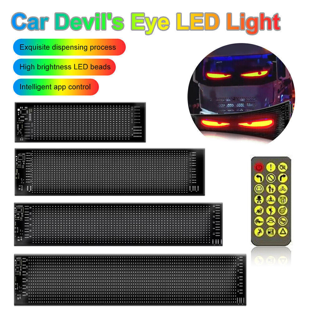 LED RGB Car Eye Sign Animation Matrix USB Panel DIY Programmable Bluetooth Pixel