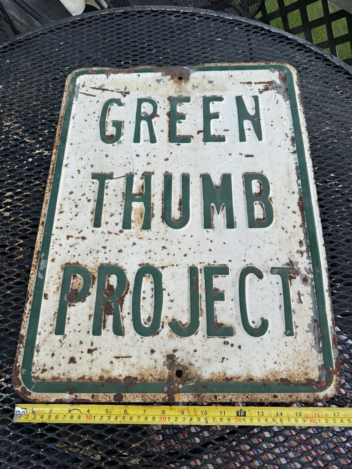 Green Thumb Project-Solid Steel Street Sign-1978-SUPER RARE- One of a kind