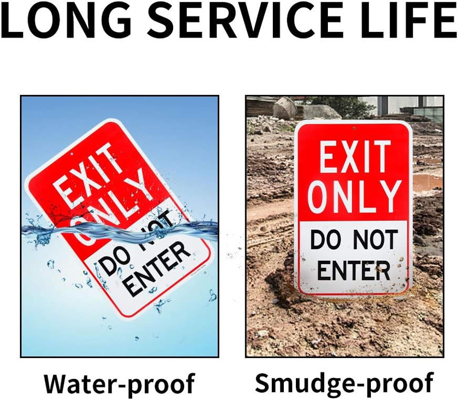 Large Exit Only Do Not Enter Sign, 18″X 12″ .04″ Aluminum Reflective Sign Rust F
