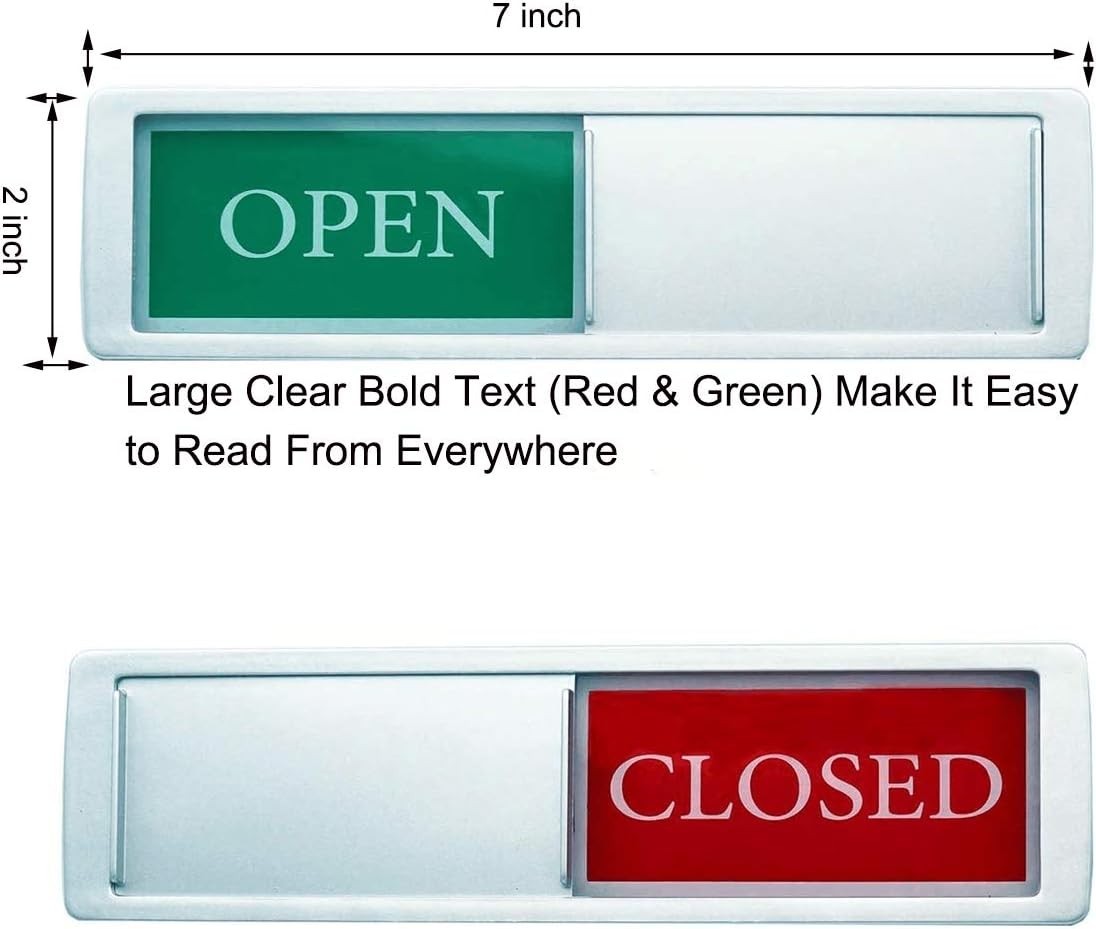 Open Closed Sign for Business Door, Open Signs privacy Slide Door Sign Indica…