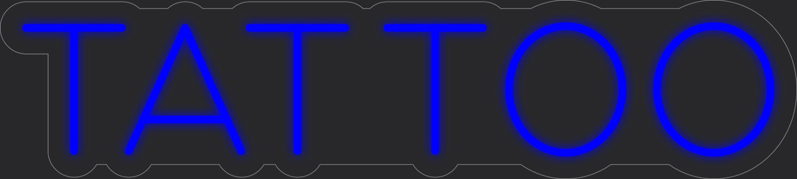 Tattoo Neon LED Sign Business Wall Decor Lighted Store Sign 36 x 8 in.