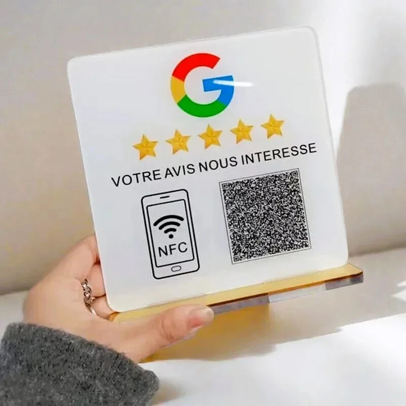 Custom Review Us on Google QR Code Sign Google Review Sign with NFC