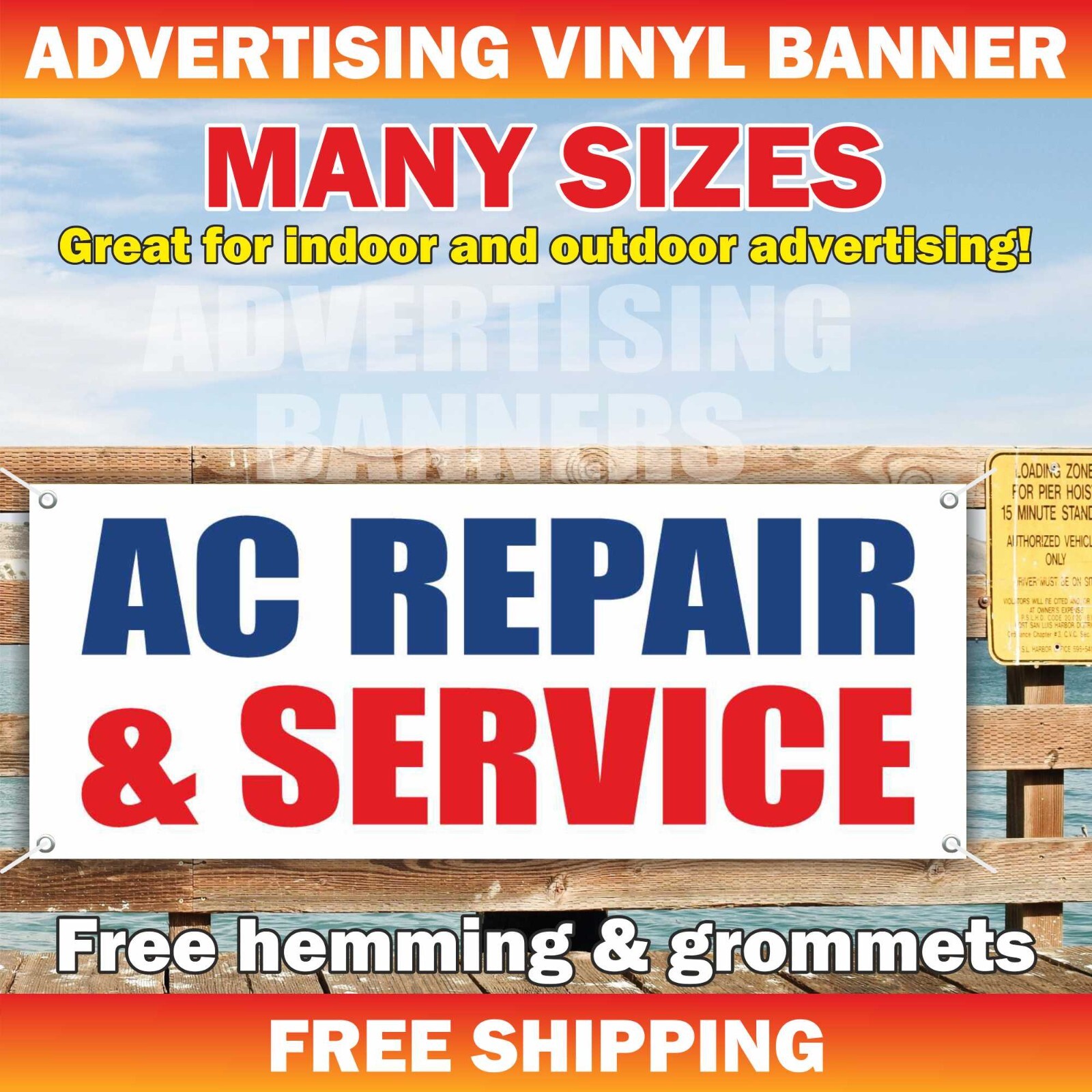 AC REPAIR SERVICE Advertising Banner Vinyl Mesh Sign Oil Change Auto Repair Shop