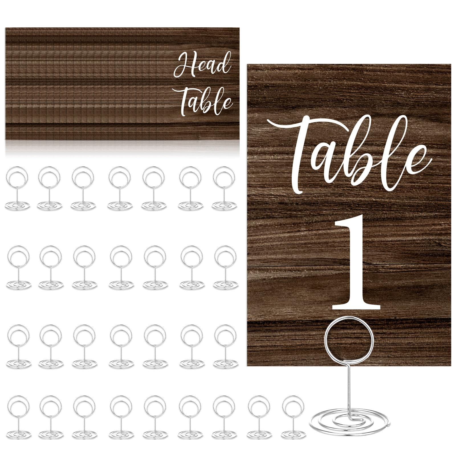 31 PCS Rustic Wedding Table Number Cards 130 With Holders 4×6 Inch Sign