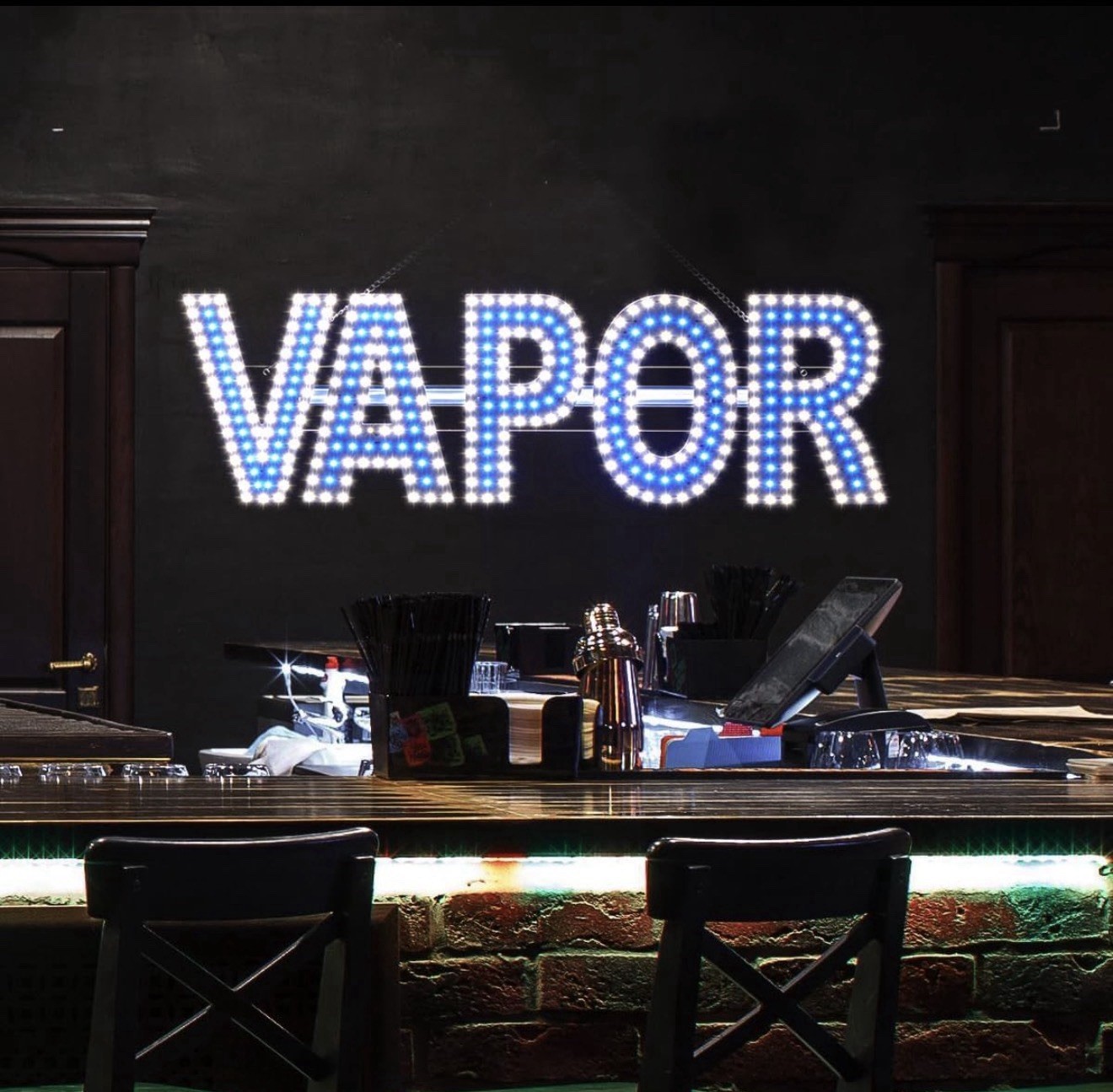 LED VAPOR SIGN (9″X30″) INCH, 5000K Bright Light for Lounge, Smoke Shop