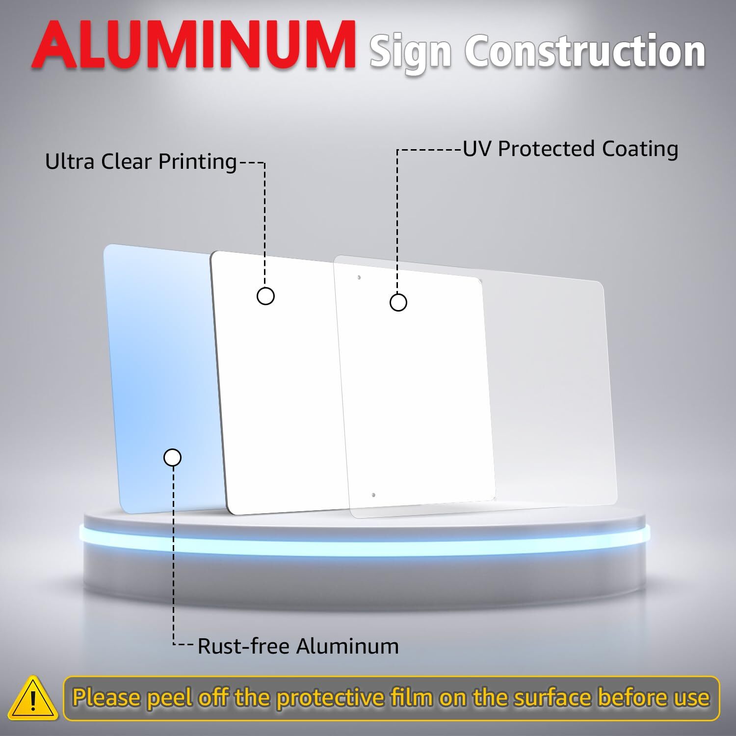 Blank Metal Sign with 42″ Stake 14 x 10 Inches Rust Free Aluminum UV Protecte…