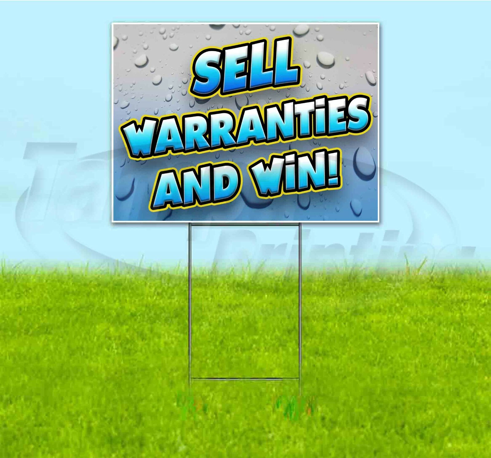 SELL WARRANTIES AND WIN! 18×24 Yard Sign WITH STAKE Corrugated Bandit BUSINESS