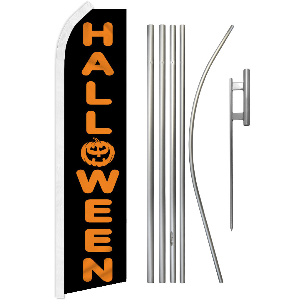 Halloween Advertising Swooper Feather Flutter Flag Pole Kit Holiday Flag