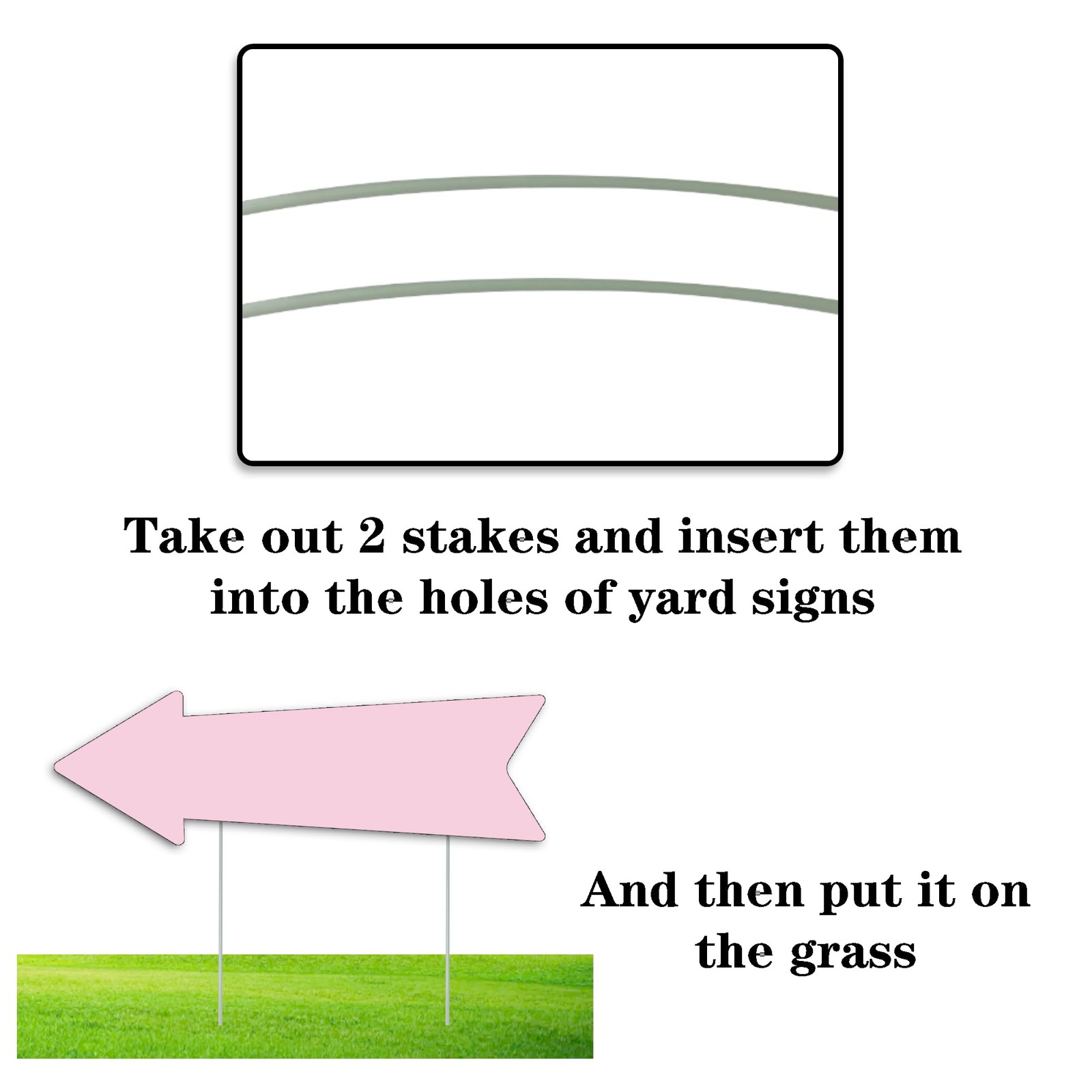 Pink Arrow Signs with Stakes 16 x 5 Inches,This Way Directional Arrow Yard Si…