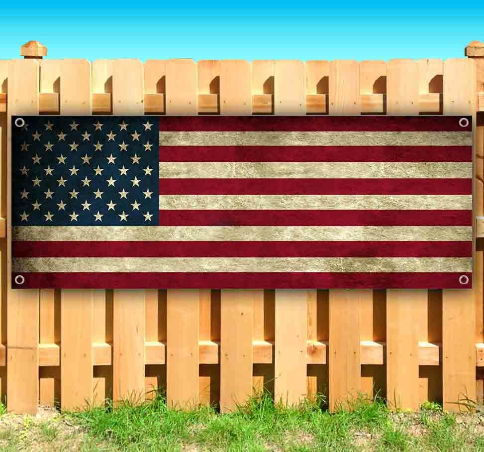 AMERICAN FLAG Advertising Vinyl Banner Flag Sign Many Sizes USA