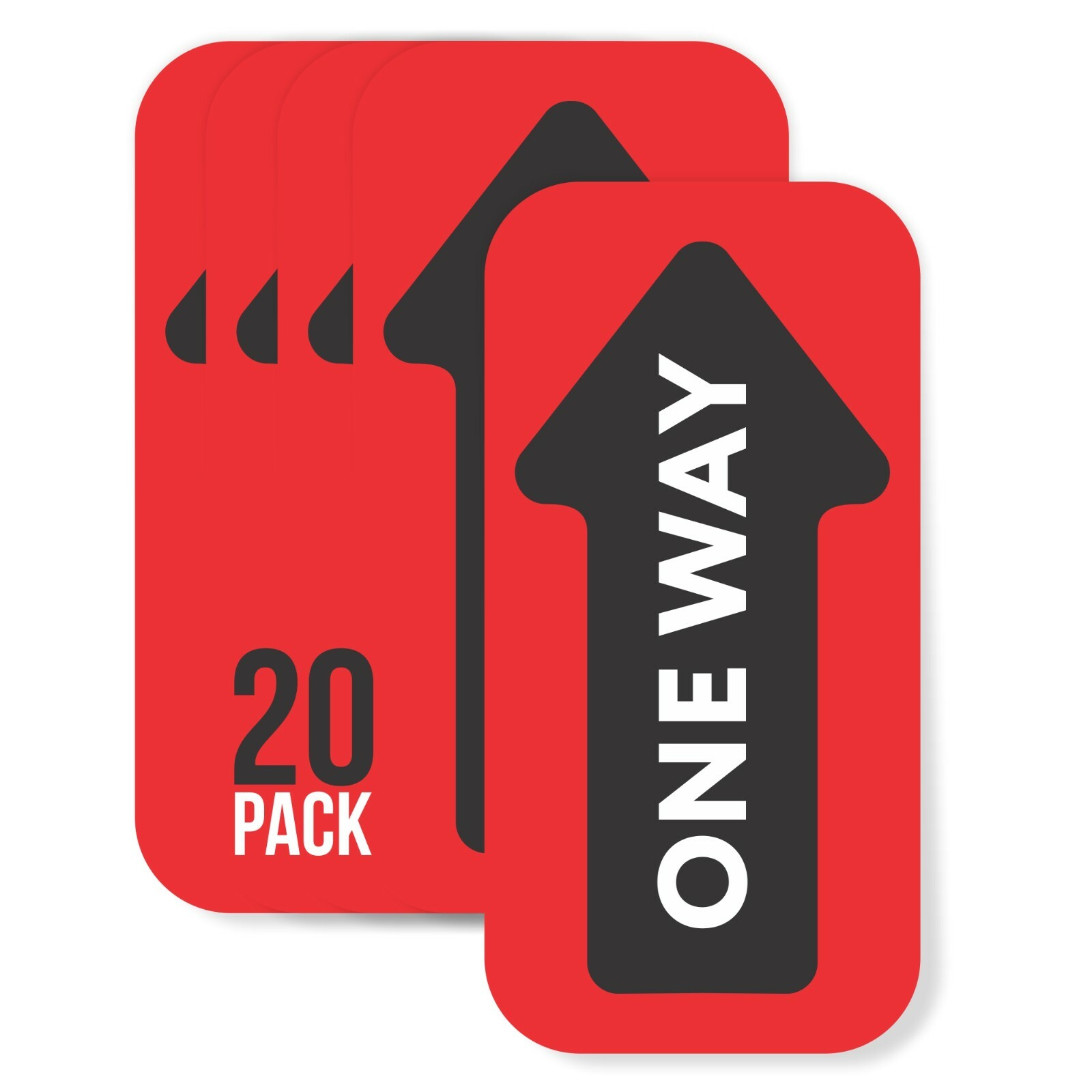 One Way Arrow Enter Social Floor Decals for Carpet, Stickers, Signs (20 pack)