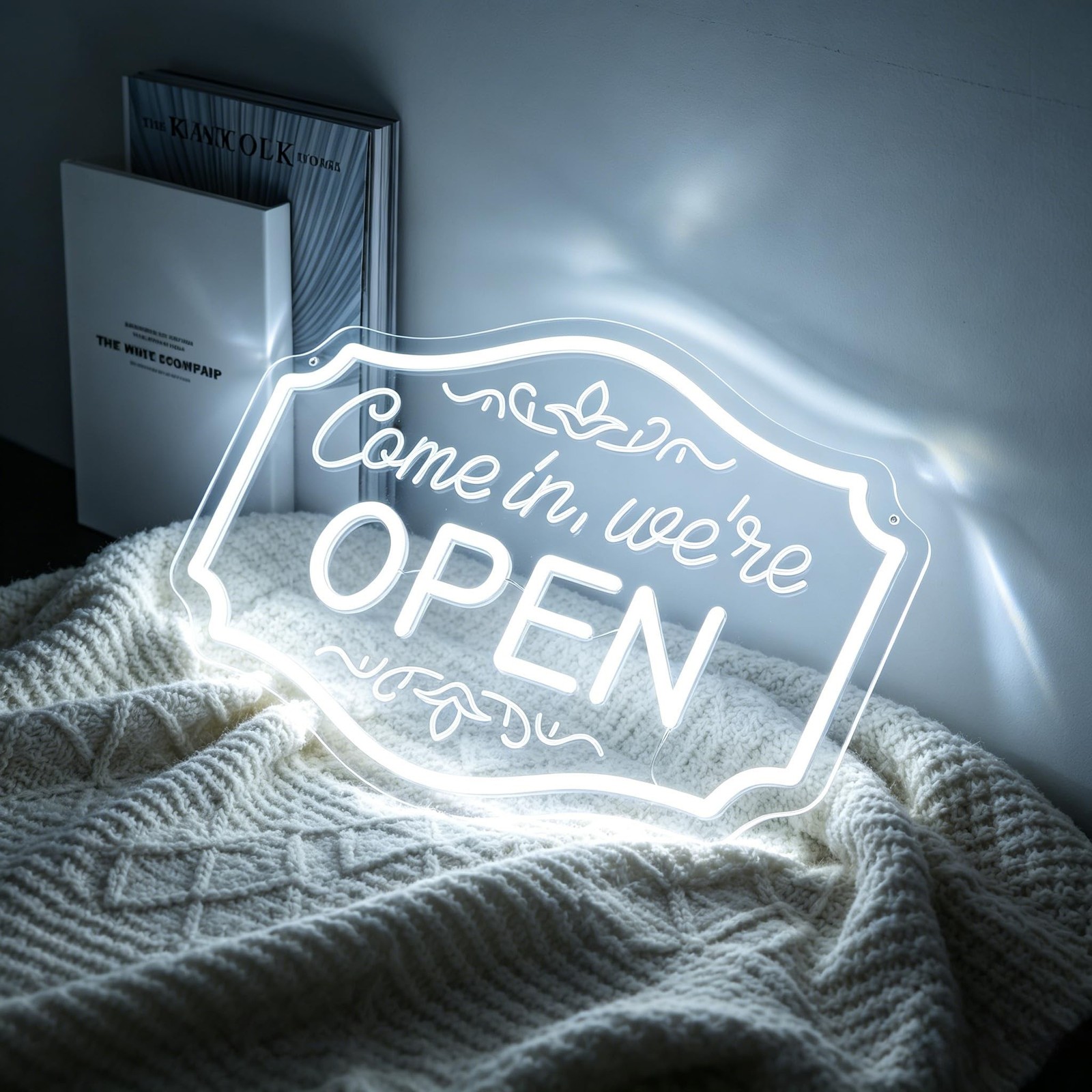 Neon Sign, Open Neon Signs for Wall Decor -White LED Open Signs for Business,…