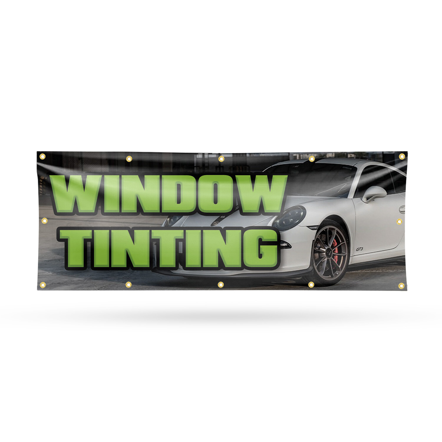 Window Tinting Vinyl Banner Sign with Metal Grommets Heavy-Duty Single-Sided