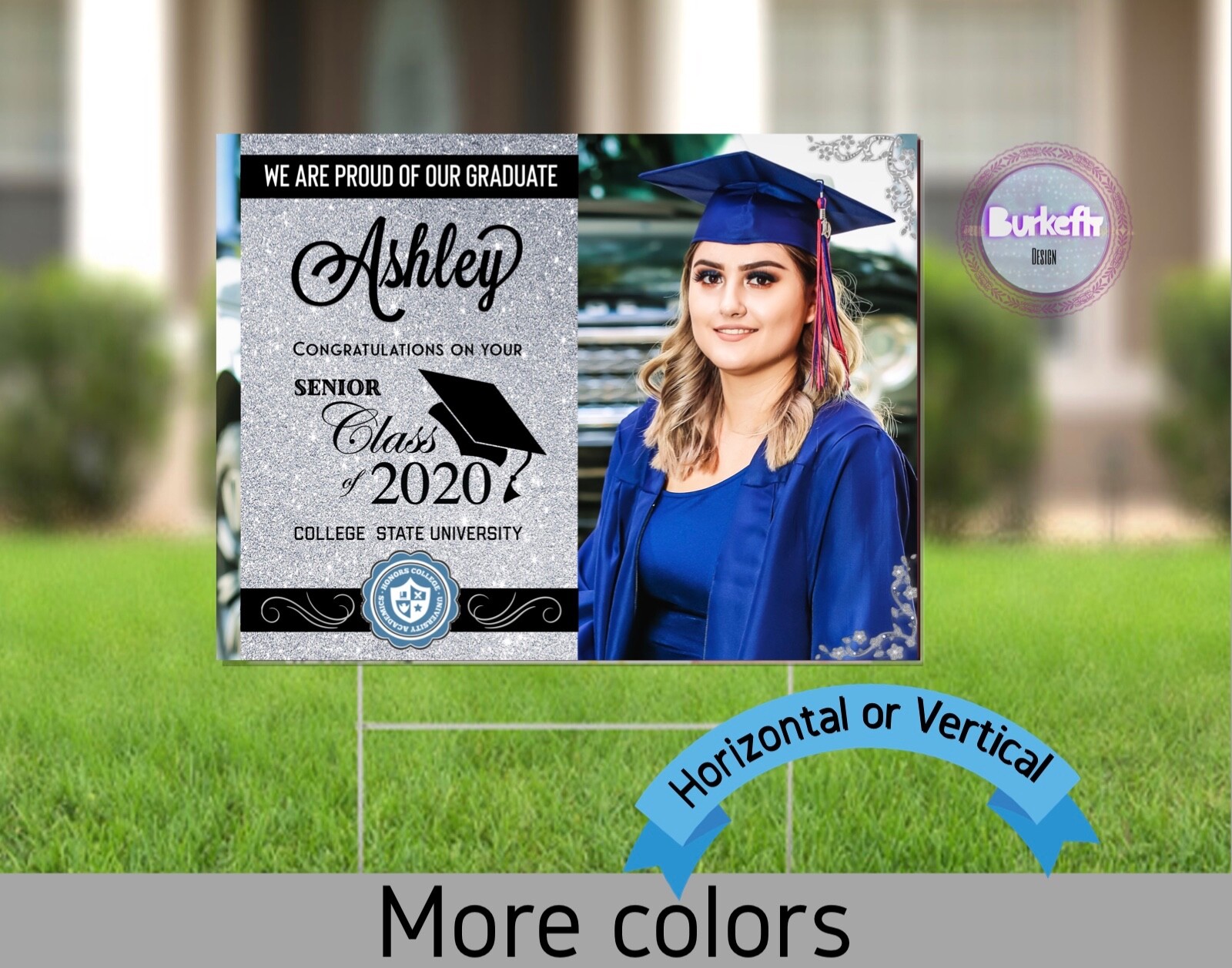 Digital Yard Sign Senior Graduation Class of 2020 – Silver & black Printable HD