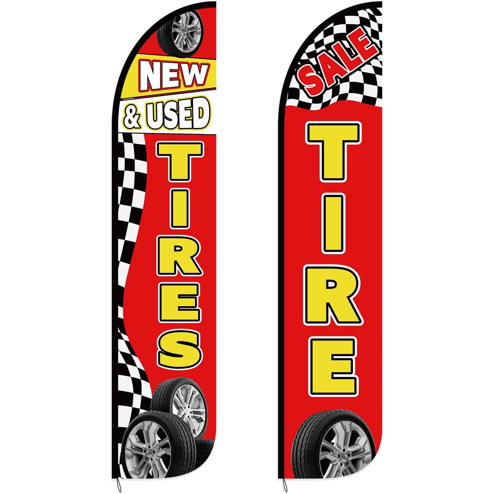 HunnmingRe 2 Pack 12 Feet Tire Sale King Flags New and Use Tires Shop Feather…