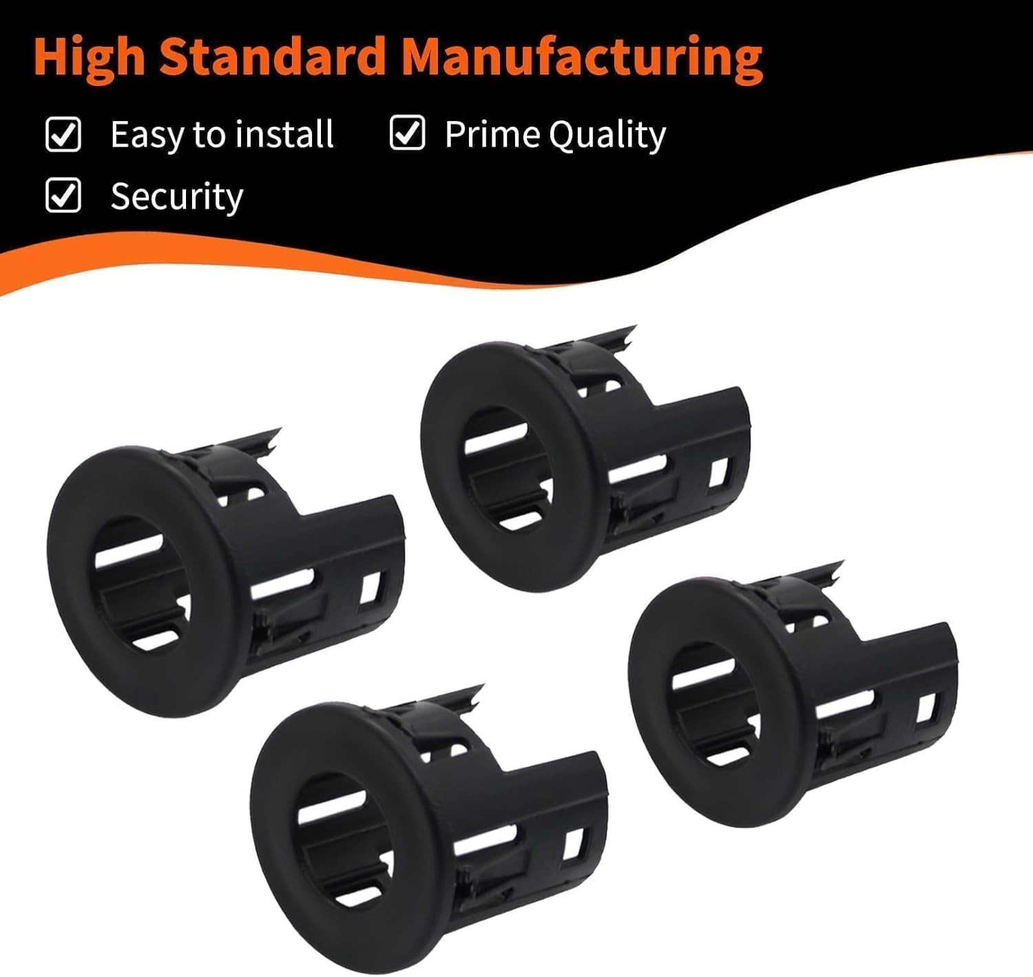 4X Parking Assist Sensor Mount Bracket Bezels Compatible with 2014-2018 R-Am 150