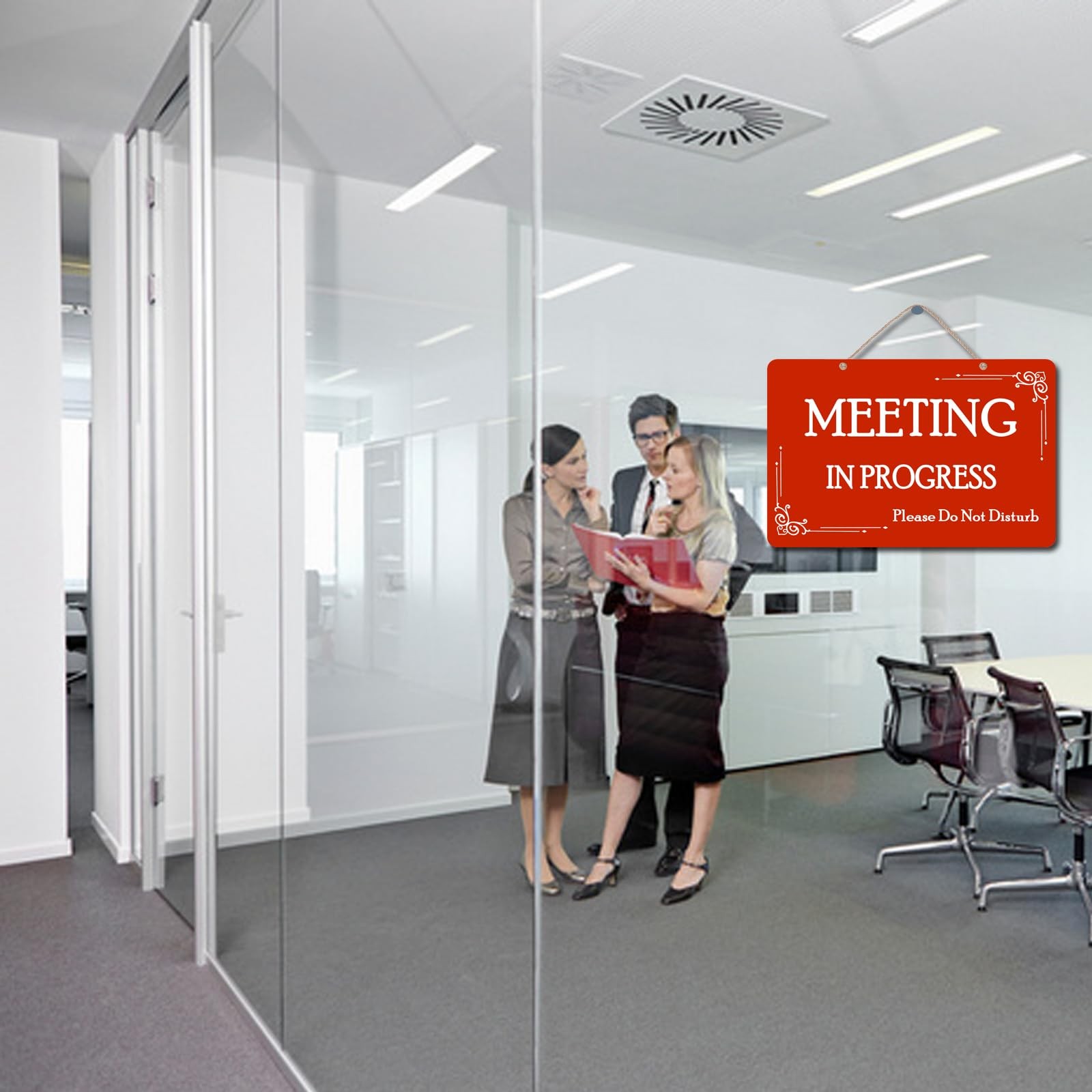 Meeting in Progress Sign,Do Not Disturb In Session Office Door Indicator,Welc…