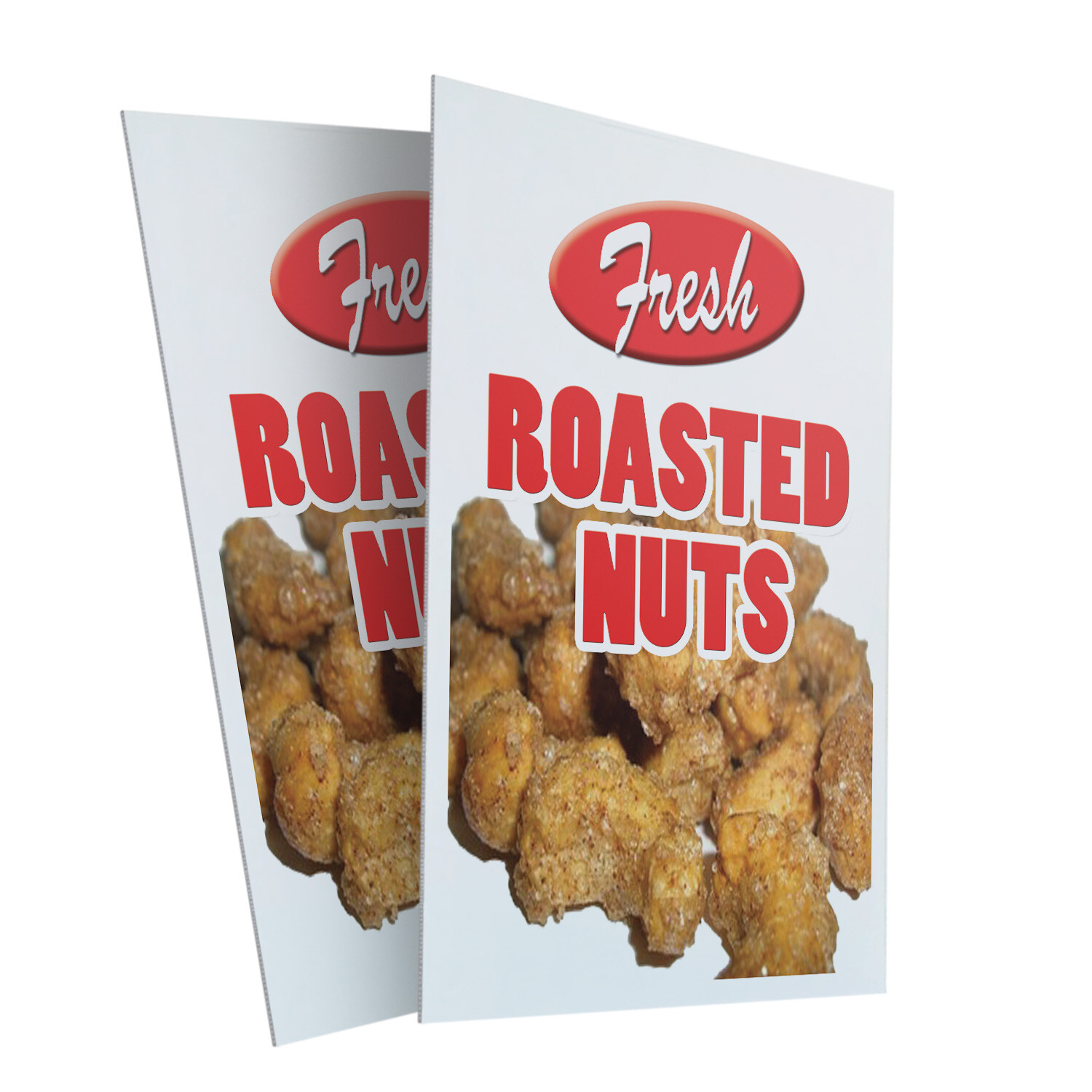Roasted Nuts 24″ x 36″ 2 Pack Of Store Sign Plastic Or Decal