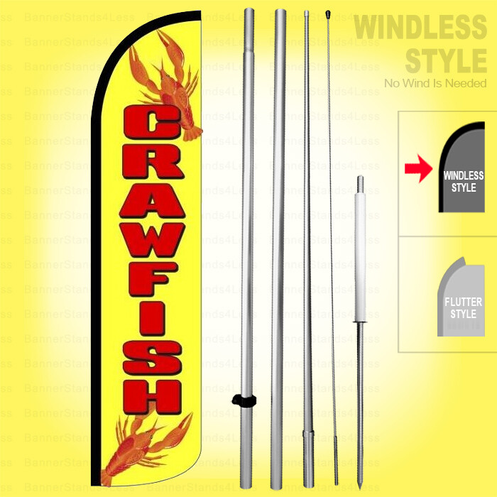 CRAWFISH – Windless Swooper Flag Kit 15′ Feather Banner Sign yz-h