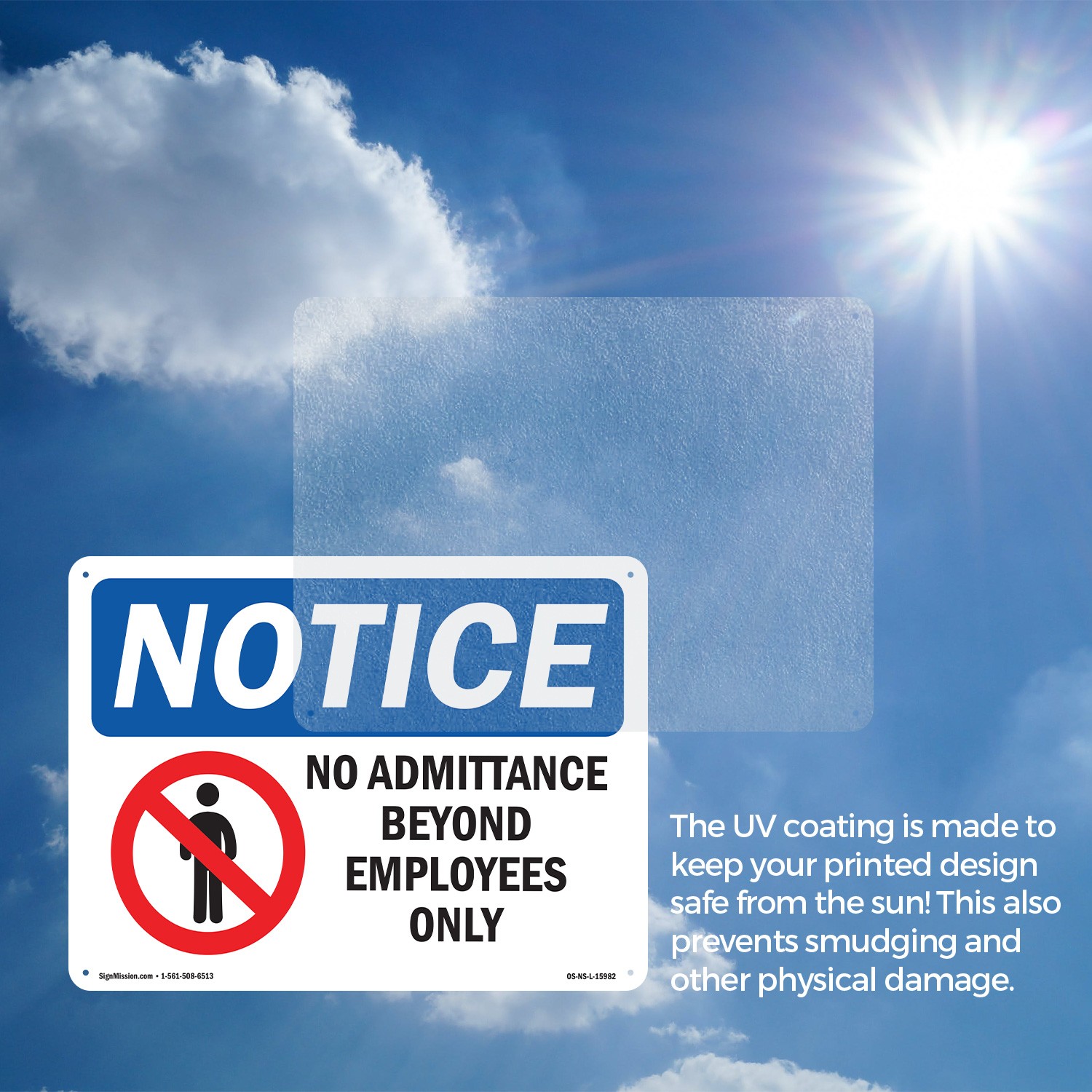 No Admittance Employees Only OSHA Notice Sign Metal, Plastic, Decal 5 or 10 Pack