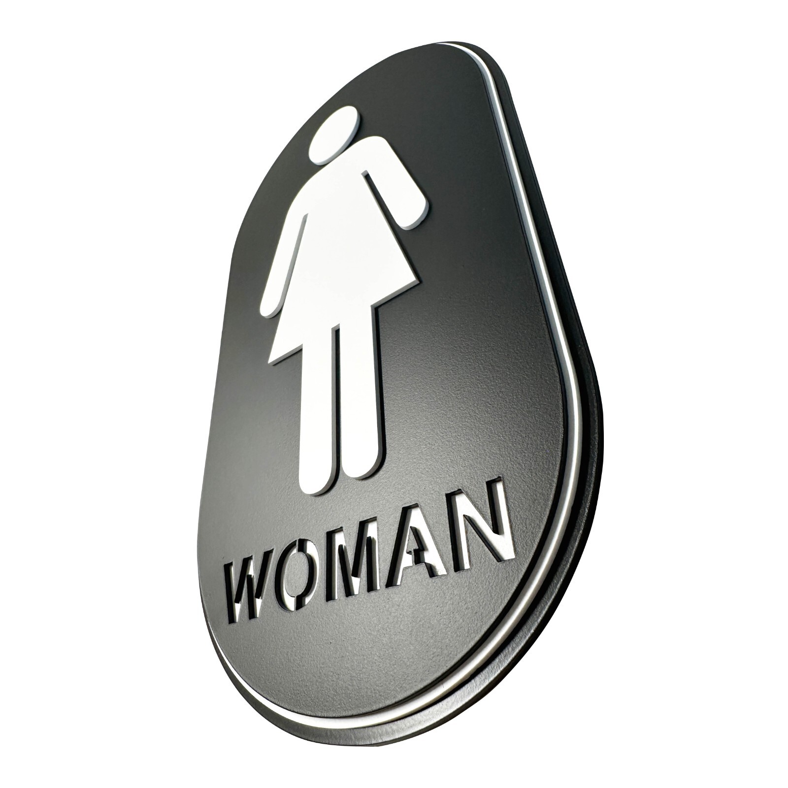 Restroom Sign Set, Male and Female Acrylic Door Signs with Adhesive Backing.