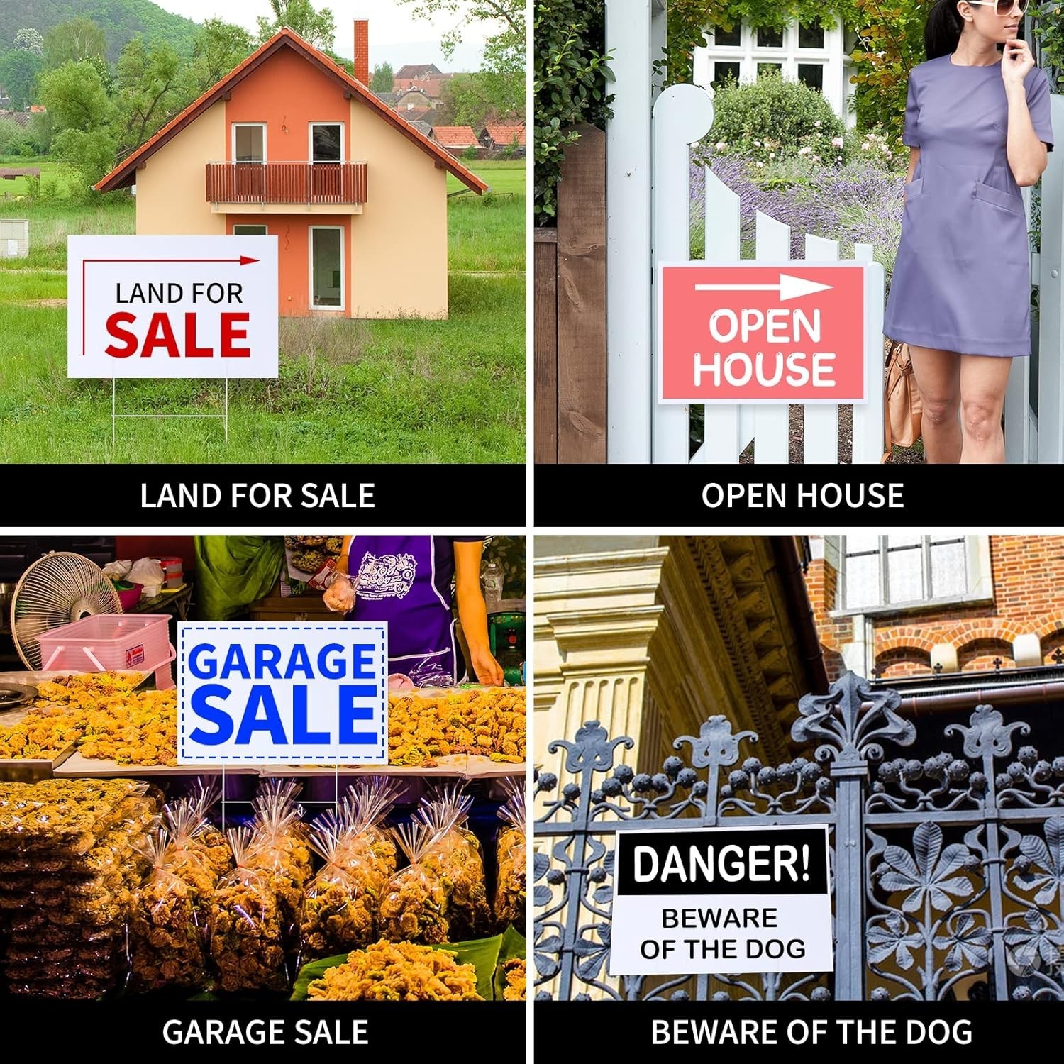 10 Pack 18×12 Inch Waterproof Corrugated Plastic Yard Signs with Stakes for G…