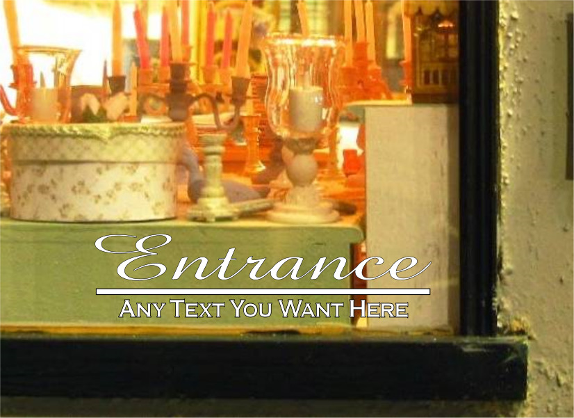 CUSTOM Store ENTRANCE DECAL BUSINESS Sign DOOR Window sticker Salon Deli Bar Pub