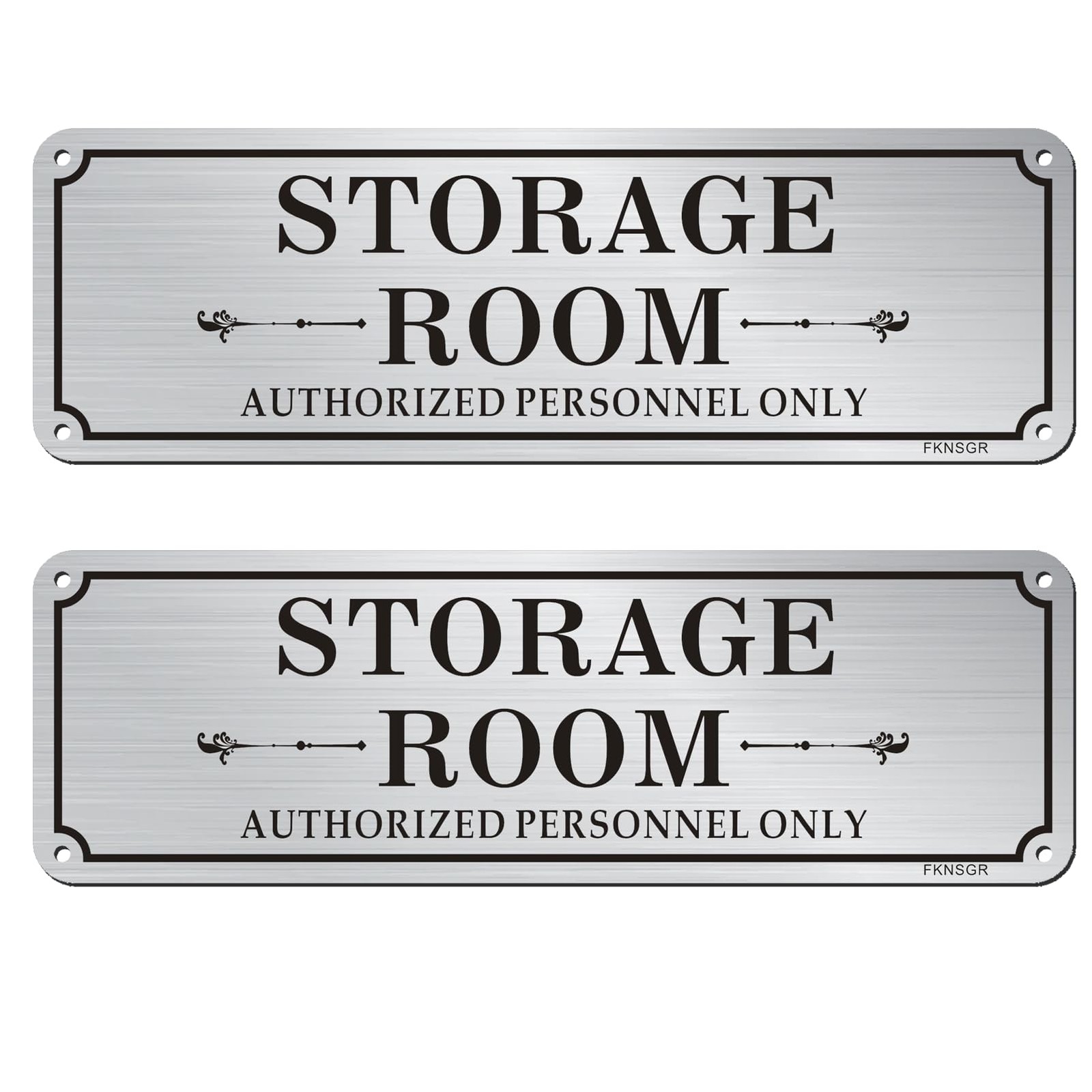 2 PCS Storage Room Authorized Personnel Only Sign 10×3 Inch Aluminum Metal