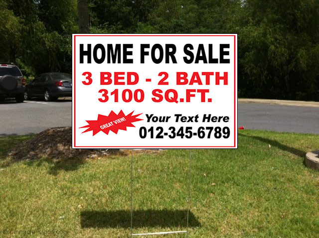 Home For Sale Custom Corrugated Plastic Yard Sign /Free Stakes