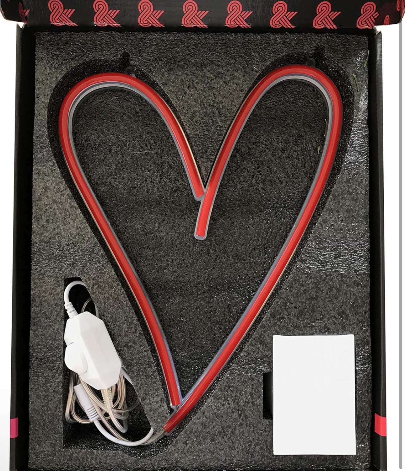 Heart LED Neon Light, Wall Hanging Room Decor, Red, 13.8 X 10.25 Inches, Clear C
