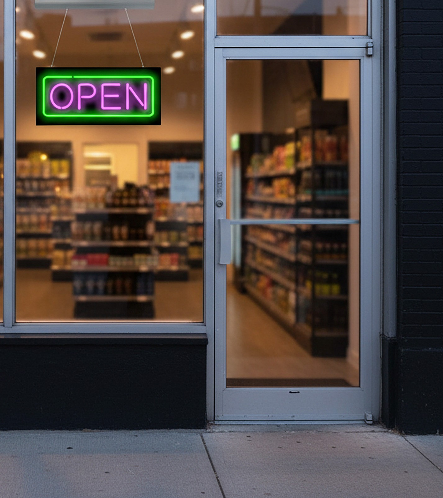 Neon Open Sign – REAL Purple & Green Neon Tubing – In Stock & Ready to Ship