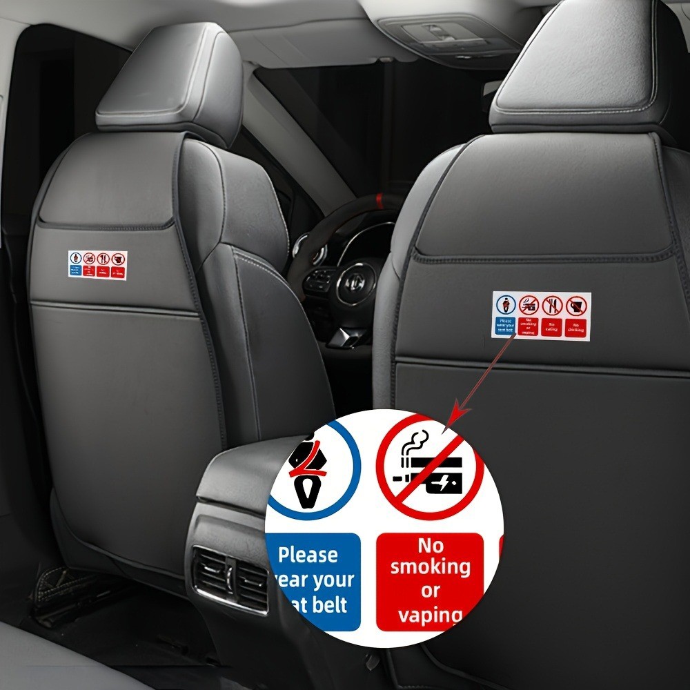 Easy-To-Apply Compact Decorative Practical 2pcs No Smoking/Drinking Car Stickers