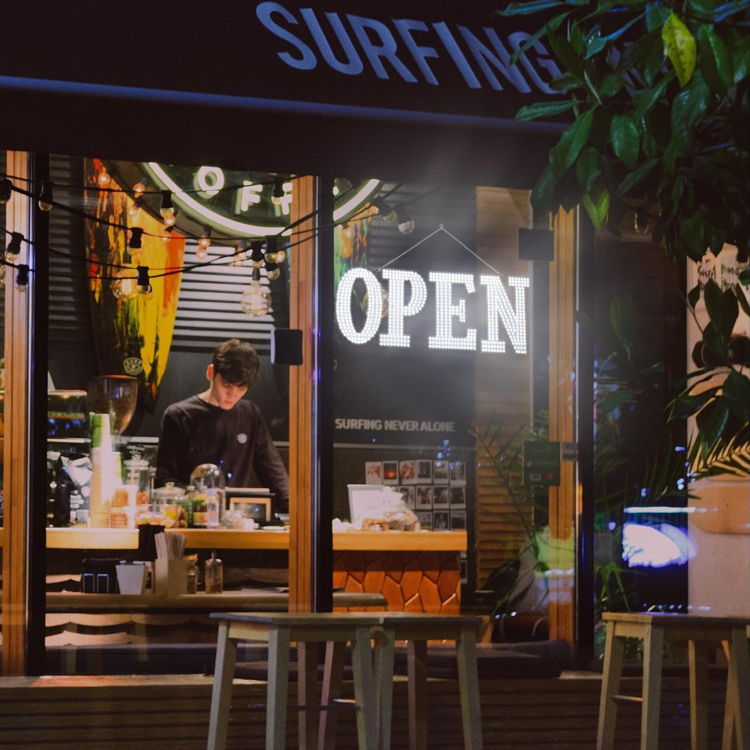 Open Signs for Business,30×10 inch Ultra Bright Open Sign Led for Window Wall Do