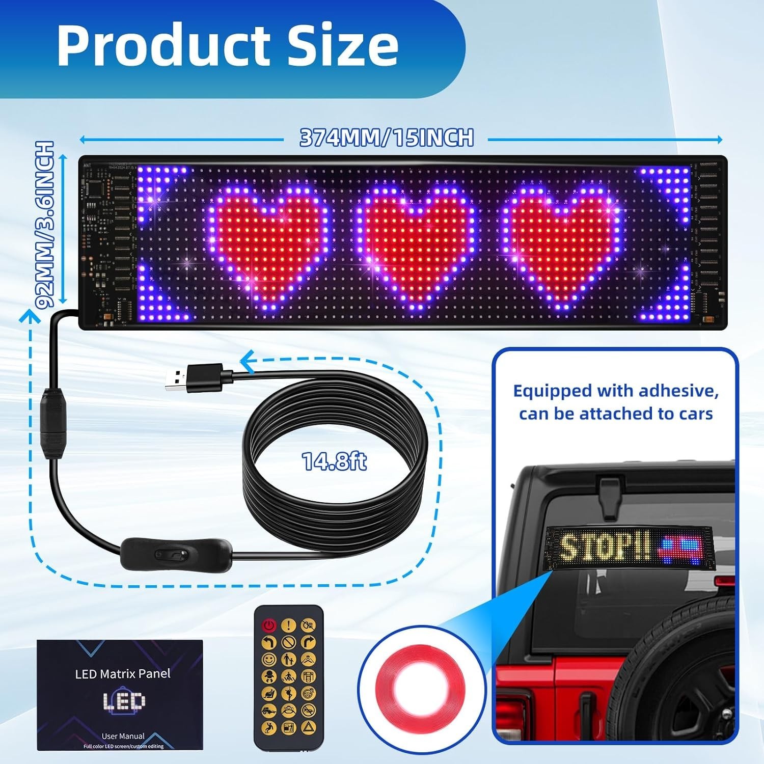 Engaging Flexible Digital Display LED Sign 14.7″x3.6″ – Ideal for Shops & Events