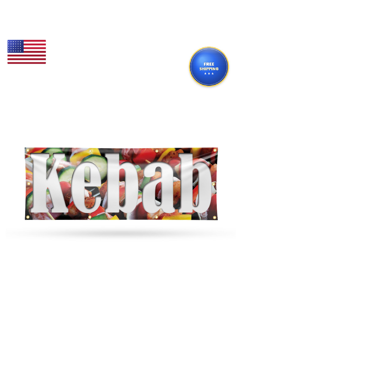 Signmission Kebab Banner Sign 36 X 96 13 Oz Vinyl Metal Single-Sided Outdoor