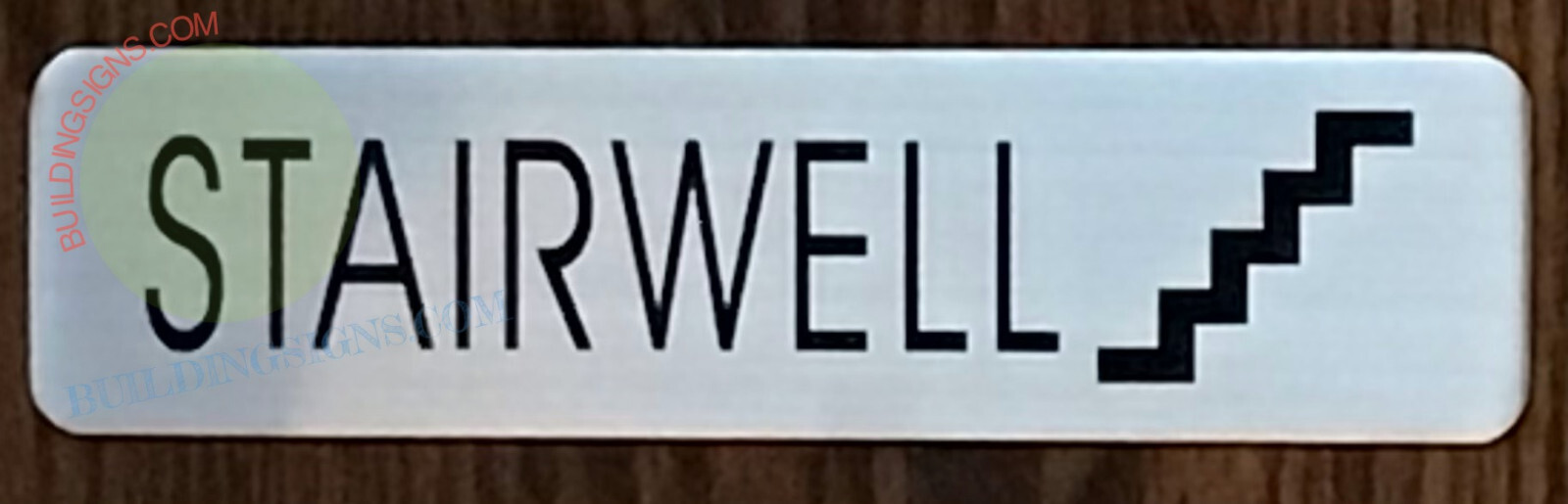 STAIRWELL SIGN (2×7.75 BRUSH SILVER)-REF24-1027