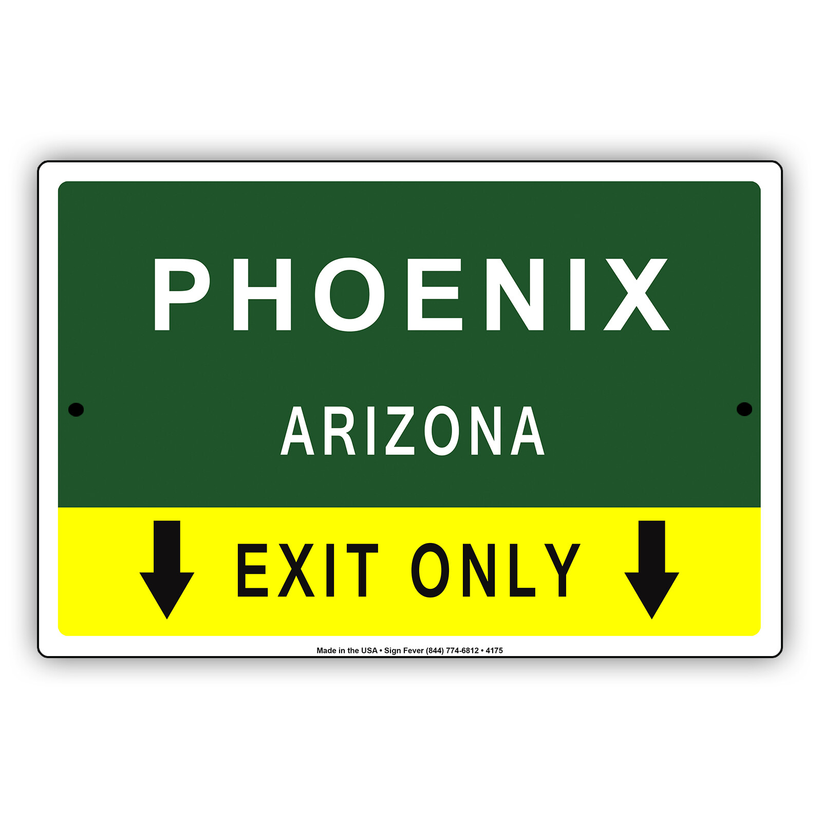 Phoenix Arizona Exit Only Road Highway State City Exit Aluminium Metal Sign
