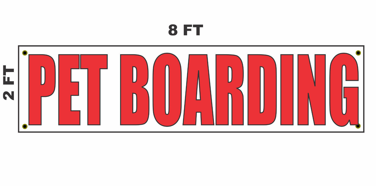PET BOARDING Banner Sign 2×8 for Business Shop Building Store Front