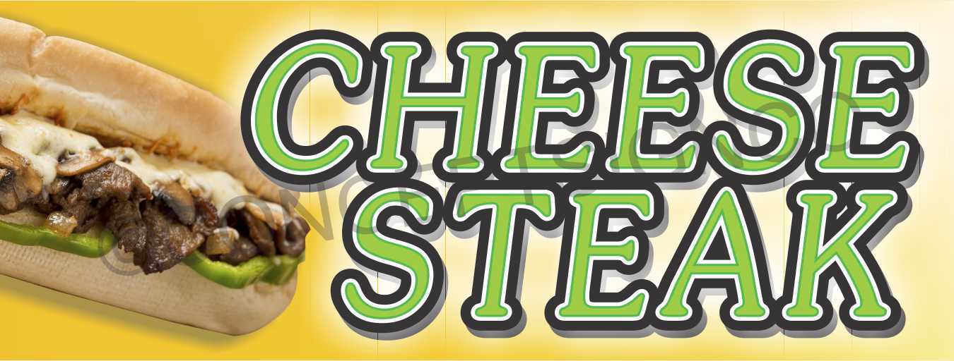 3’X8′ CHEESE STEAK BANNER Outdoor Sign LARGE Philly Cheesesteaks Sandwich Beef