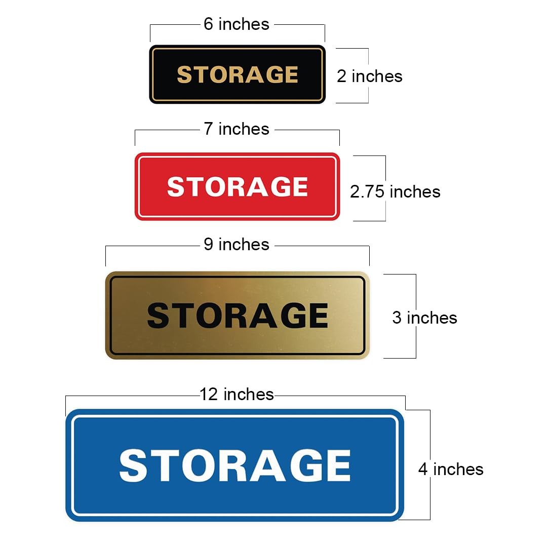 Standard STORAGE Door Wall Sign Medium Black 1 PCS Commercial Office