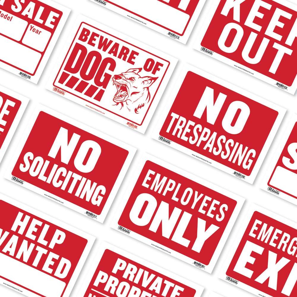 BAZIC 9″ X 12″ Beware of Dog Sign, pack of 24