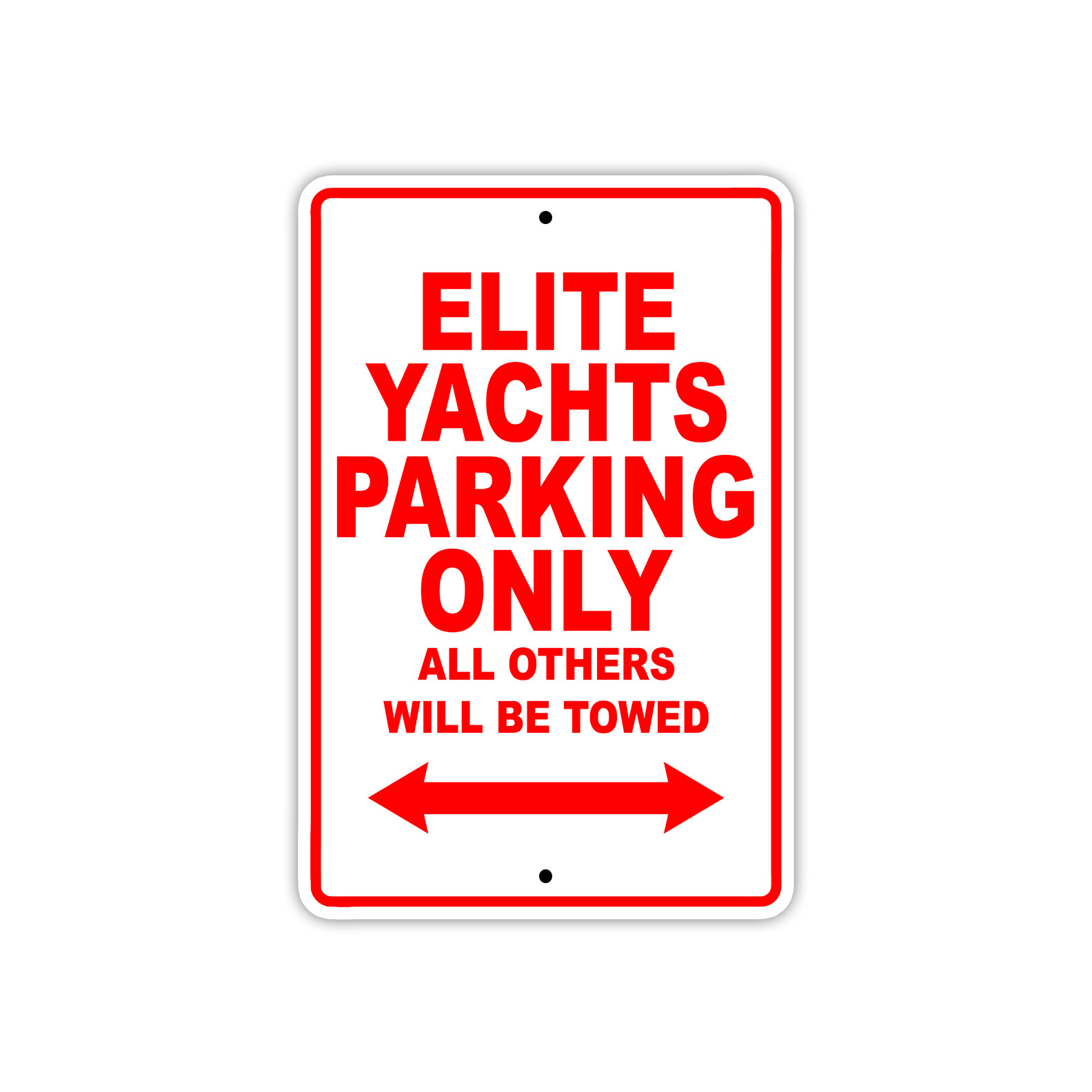 Elite Yachts Parking Only Boat Ship Decor Novelty Notice Aluminum Metal Sign
