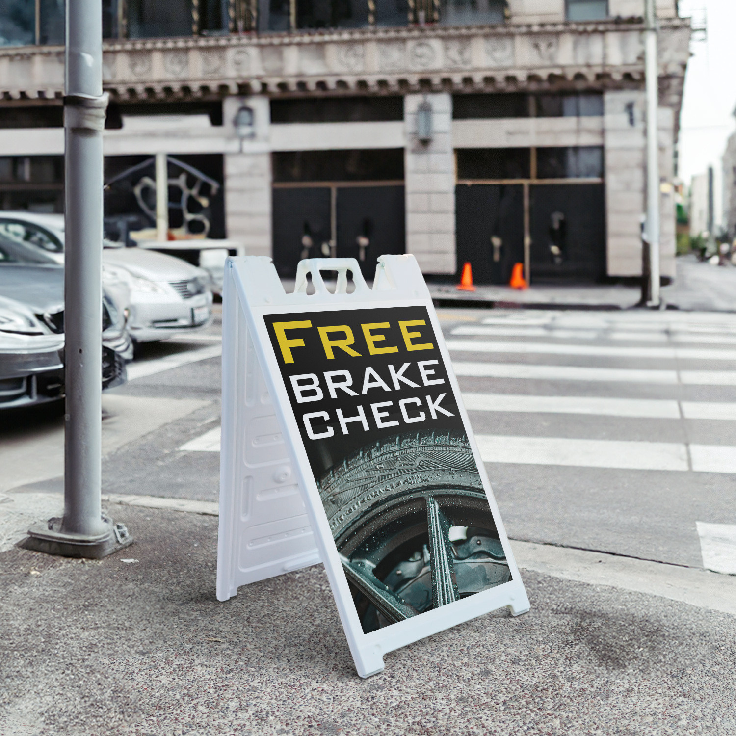 Free Brake Check Heavy Duty A-Frame Sidewalk Sign Auto Repair Safety Inspection