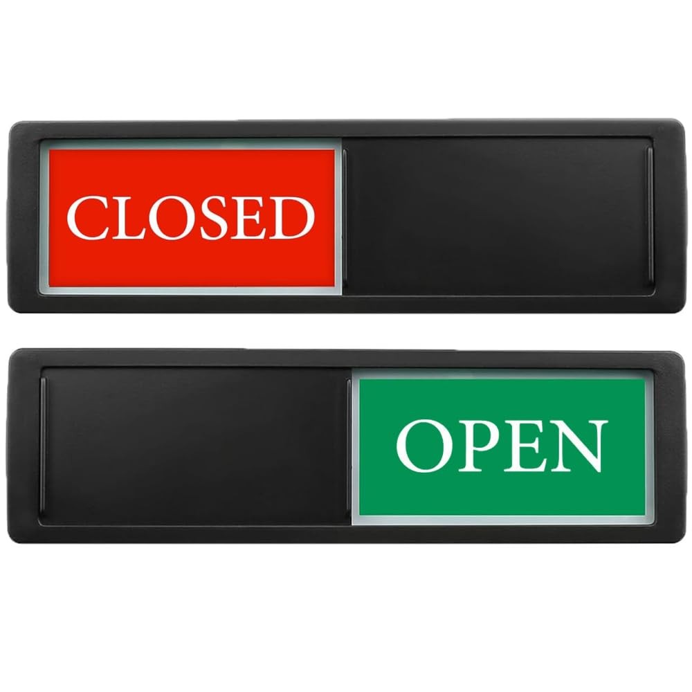 Open Closed Sign for Business Door, Open Signs Privacy Slide Door Sign Indicator