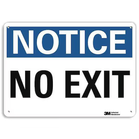 Lyle U5-1370-Ra_10X7 Exit Sign, Recycled Aluminum, 10″ W, 7″ H, No Exit, White