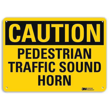 Lyle U4-1584-Na_14X10 Caution Sign, 10 In H, 14 In W, Aluminum, Horizontal