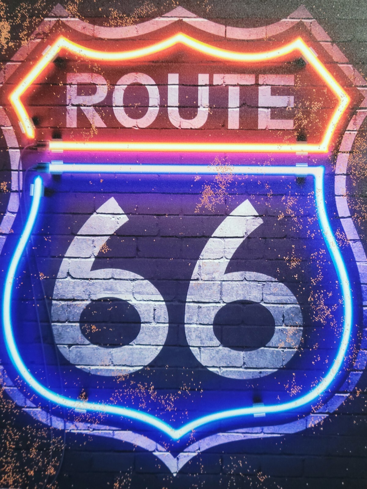 Route 66 Metal Sign Faux Neon Look Get Your Kicks On Aluminum Retro Garage