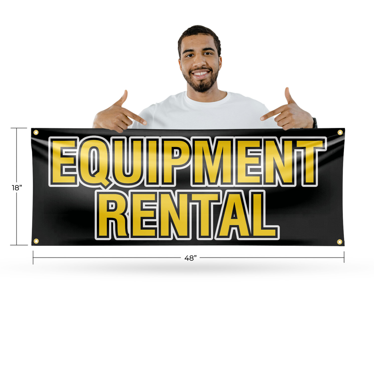Equipment Rental Vinyl Banner Sign with Metal Grommets Heavy-Duty Single-Sided