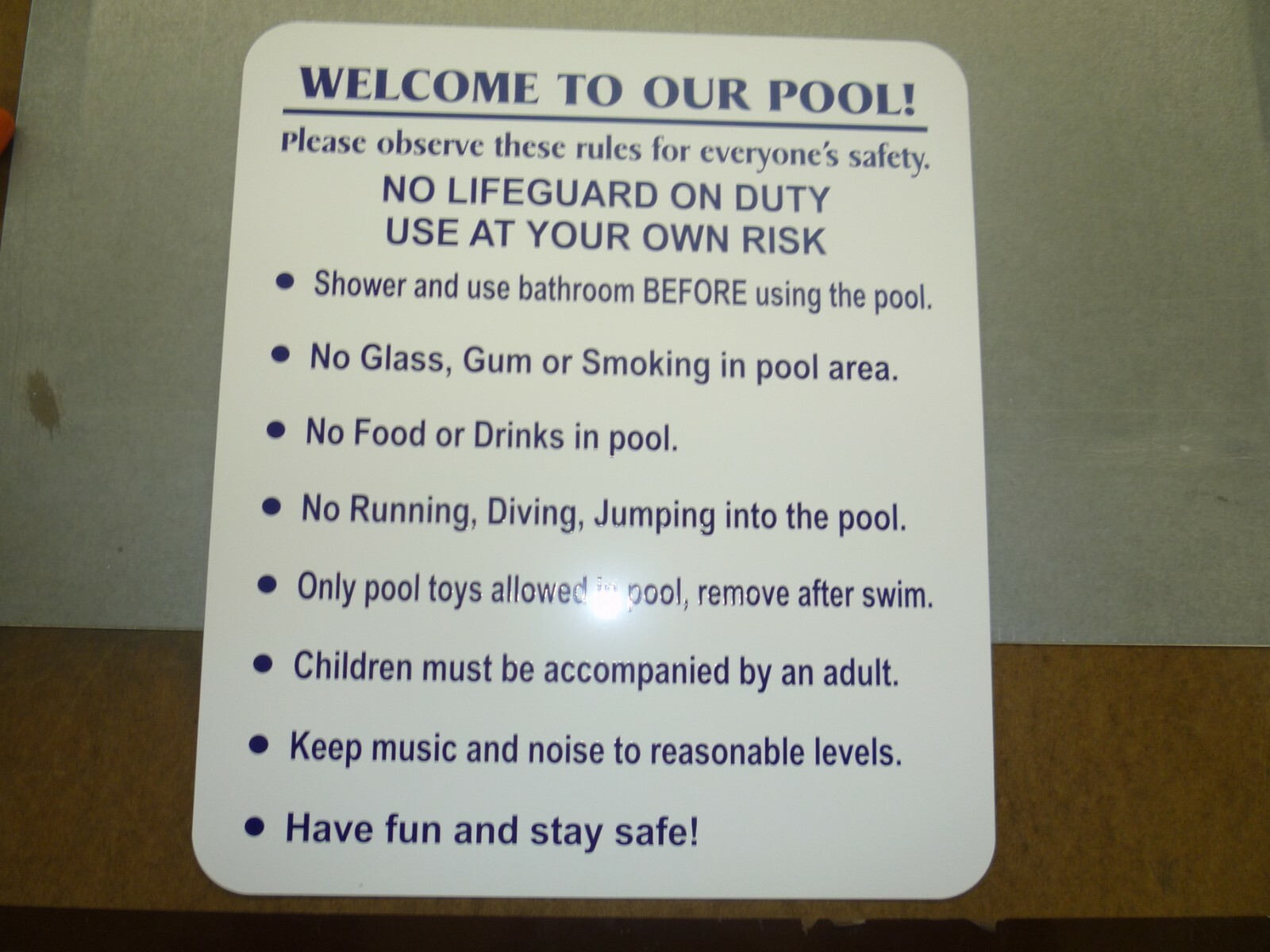 SWIMMING POOL RULES SIGN 13″ X 15″ PERMANENT outdoor, aluminum sign